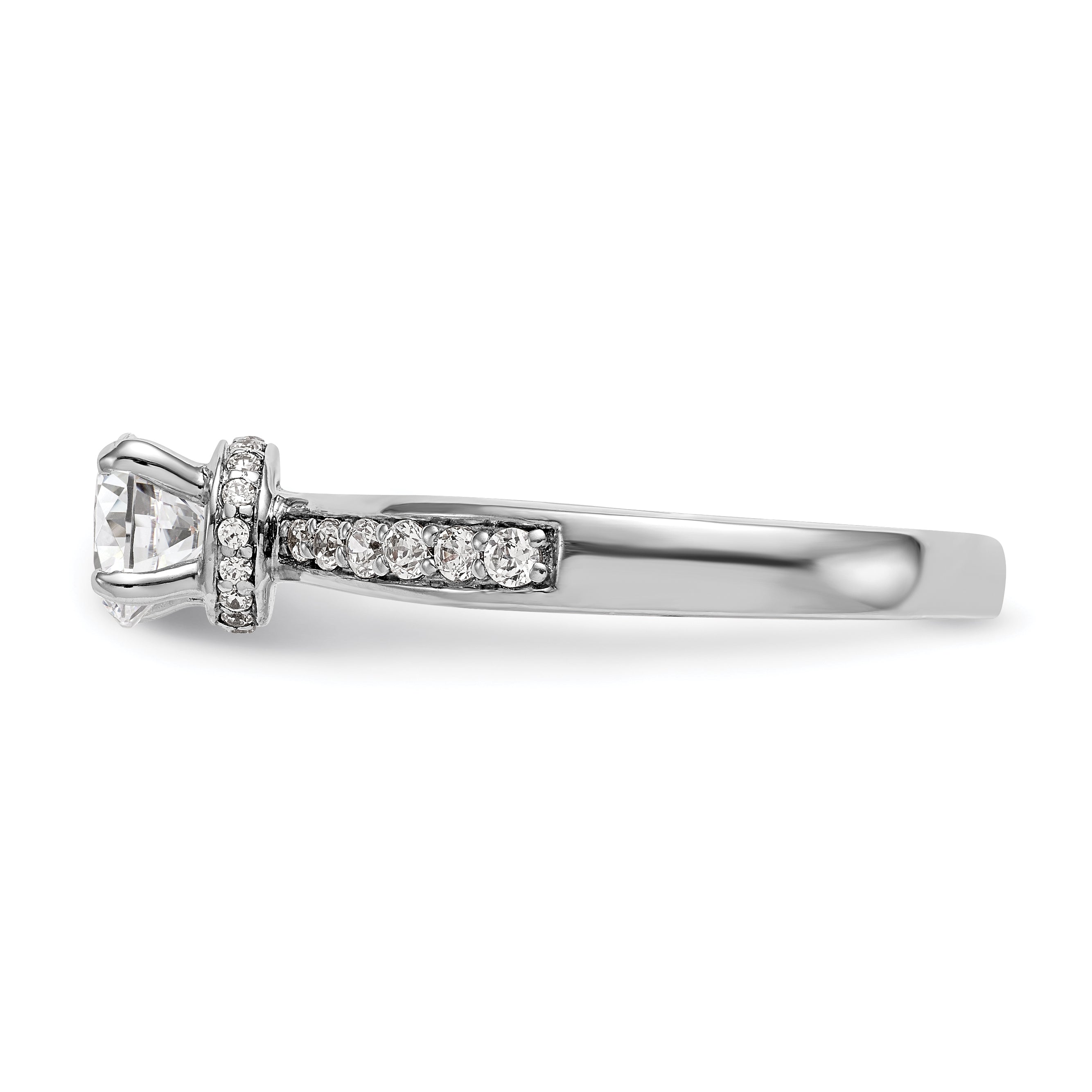 14K White Gold Simulated Diamond Engagement Ring