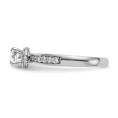 14K White Gold Simulated Diamond Engagement Ring