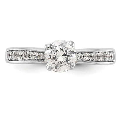 14K White Gold Simulated Diamond Engagement Ring