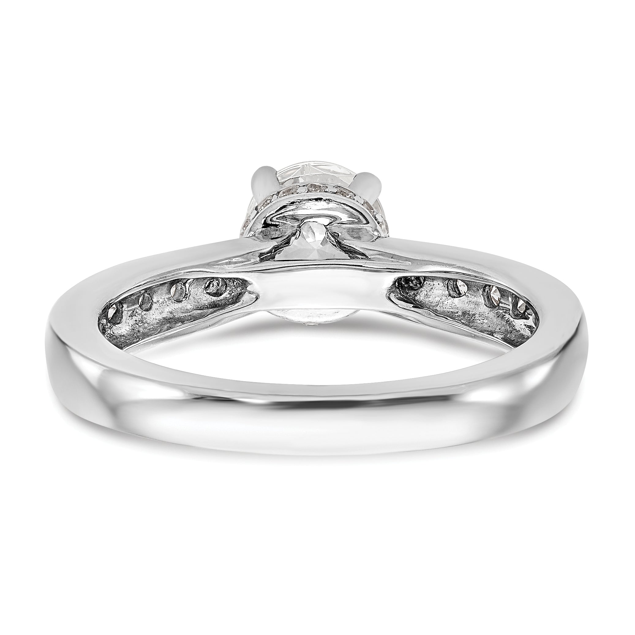 14K White Gold Simulated Diamond Engagement Ring