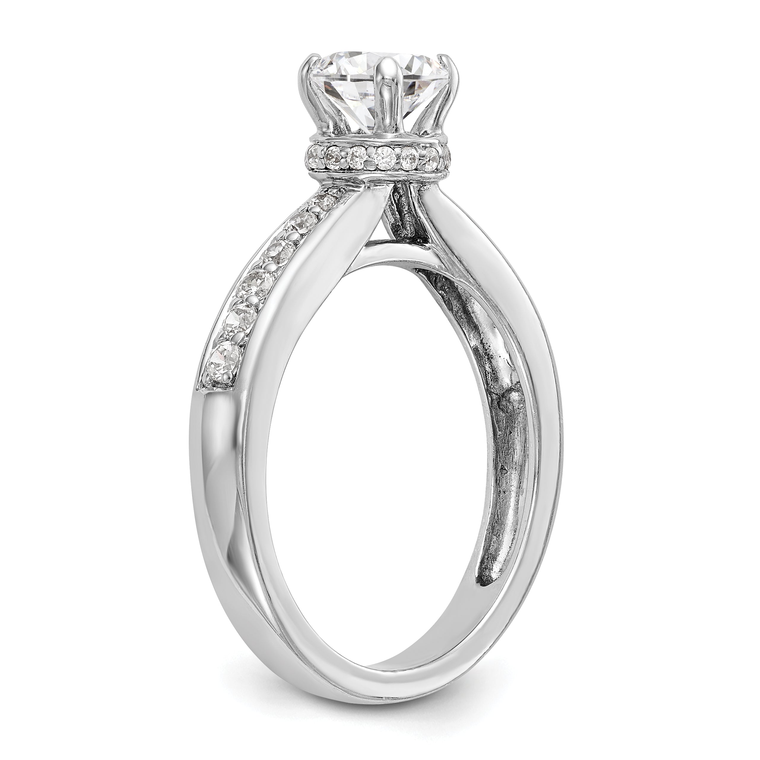 14K White Gold Simulated Diamond Engagement Ring