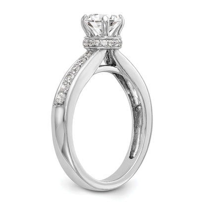 14K White Gold Simulated Diamond Engagement Ring