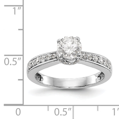 14K White Gold Simulated Diamond Engagement Ring