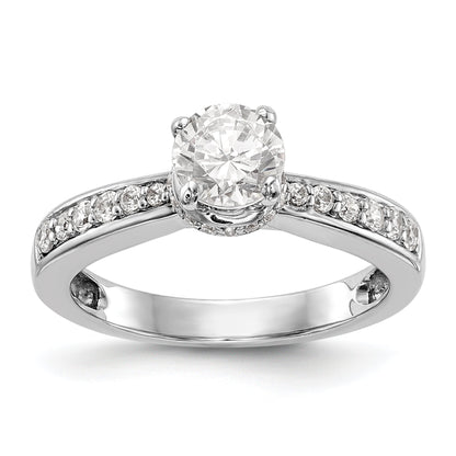 14K White Gold Simulated Diamond Engagement Ring
