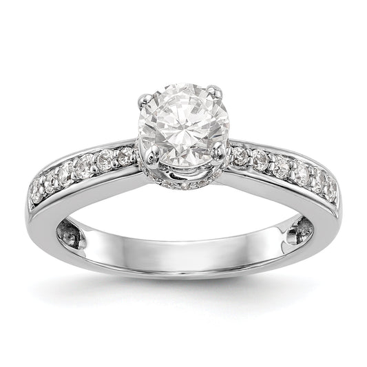 14K White Gold Simulated Diamond Engagement Ring
