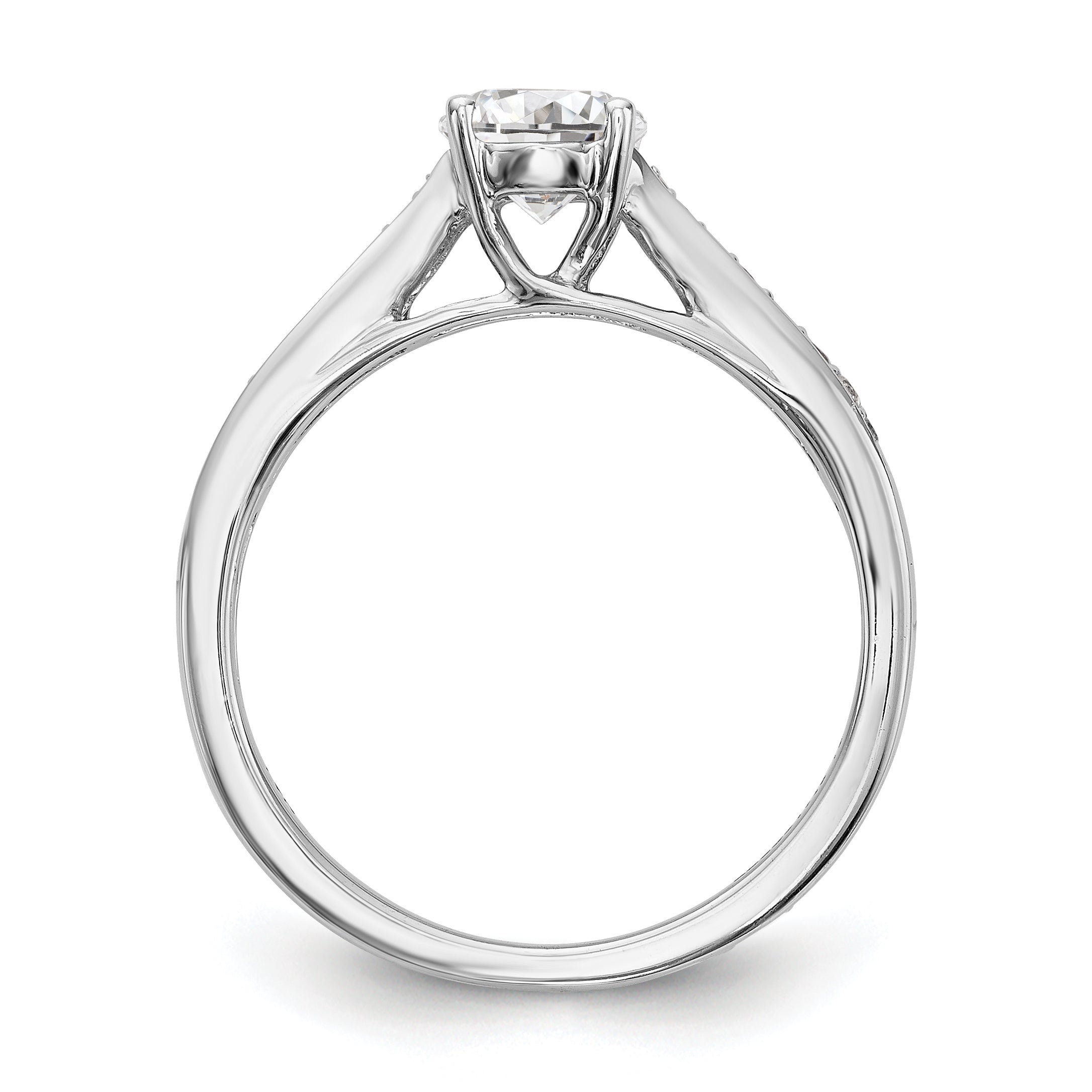14K White Gold Simulated Diamond Engagement Ring