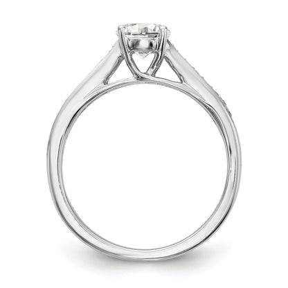 14K White Gold Simulated Diamond Engagement Ring
