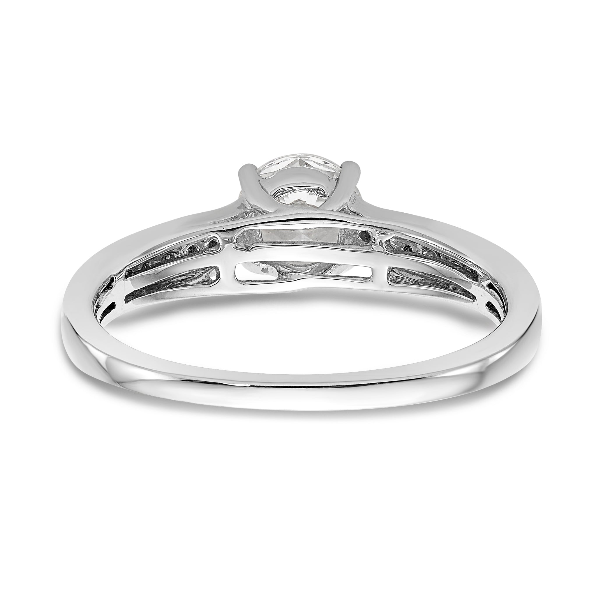14K White Gold Simulated Diamond Engagement Ring