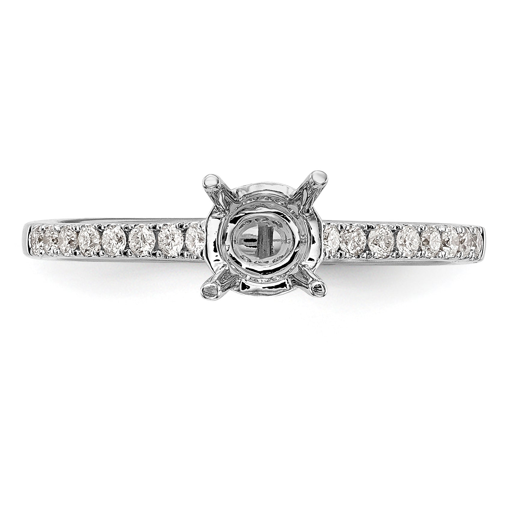 14K White Gold Simulated Diamond Engagement Ring