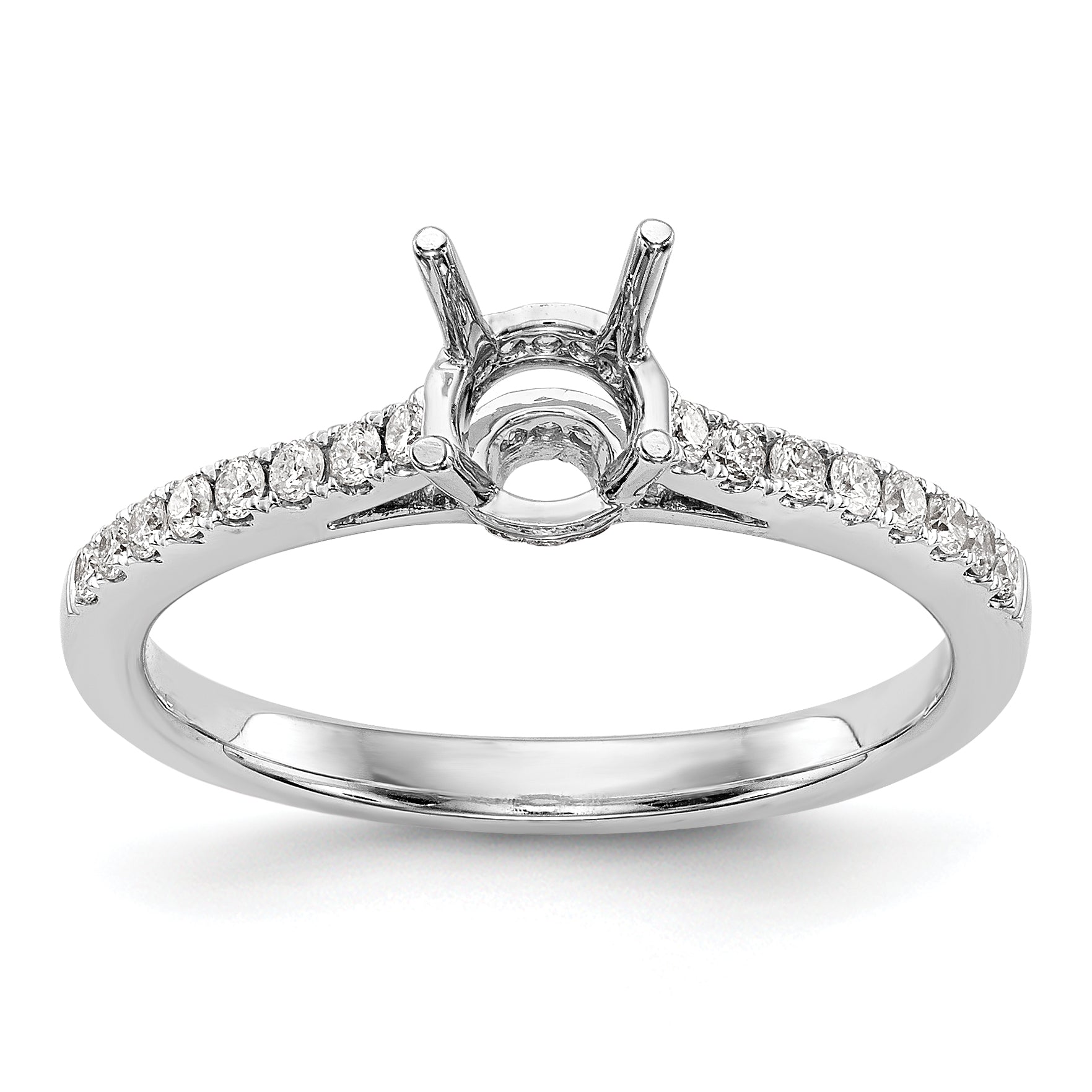 14K White Gold Simulated Diamond Engagement Ring