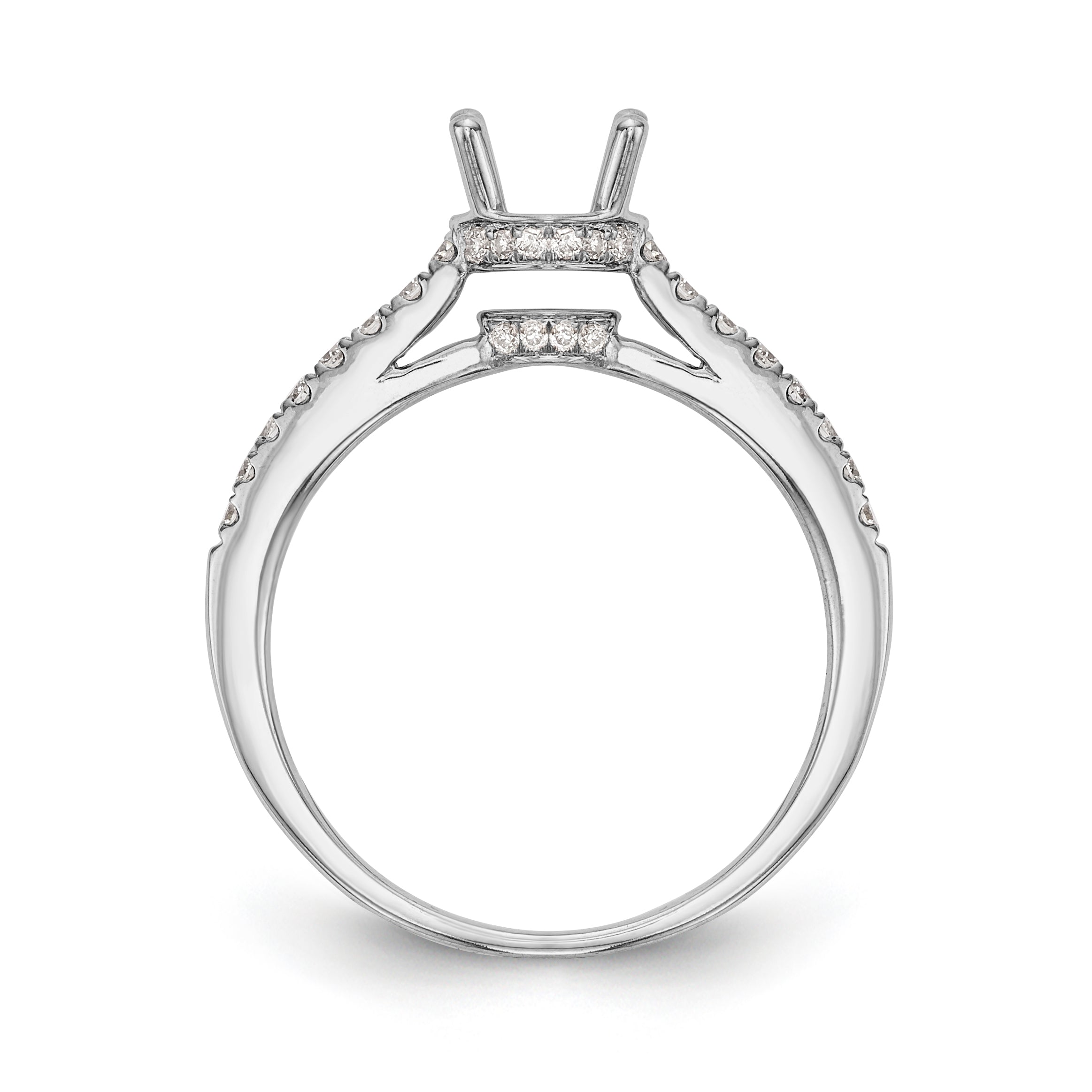 14K White Gold Simulated Diamond Engagement Ring