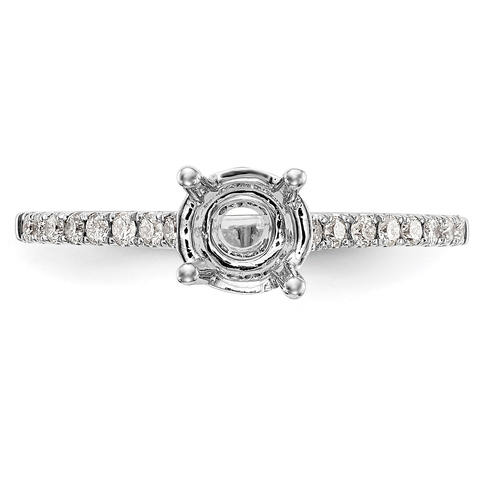 14K White Gold Simulated Diamond Engagement Ring