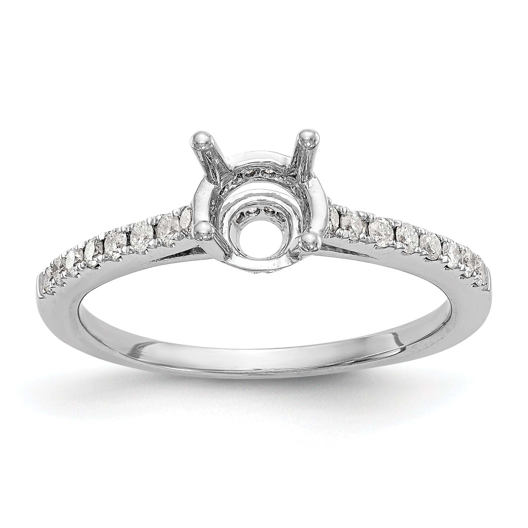 14K White Gold Simulated Diamond Engagement Ring