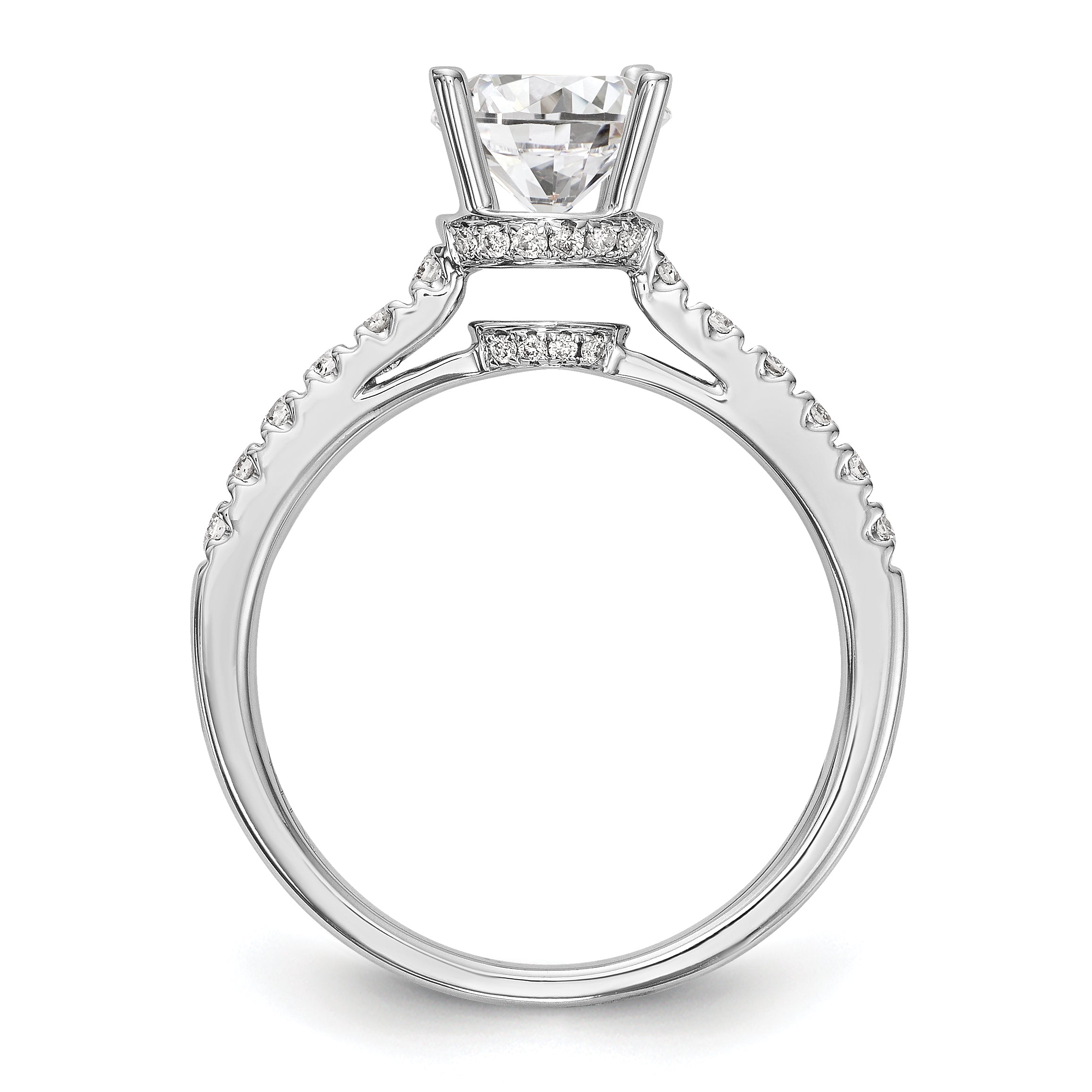 14K White Gold Simulated Diamond Engagement Ring