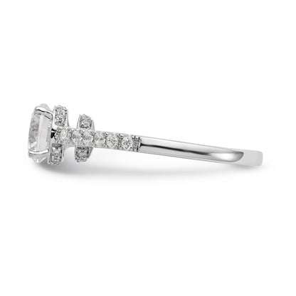 14K White Gold Simulated Diamond Engagement Ring