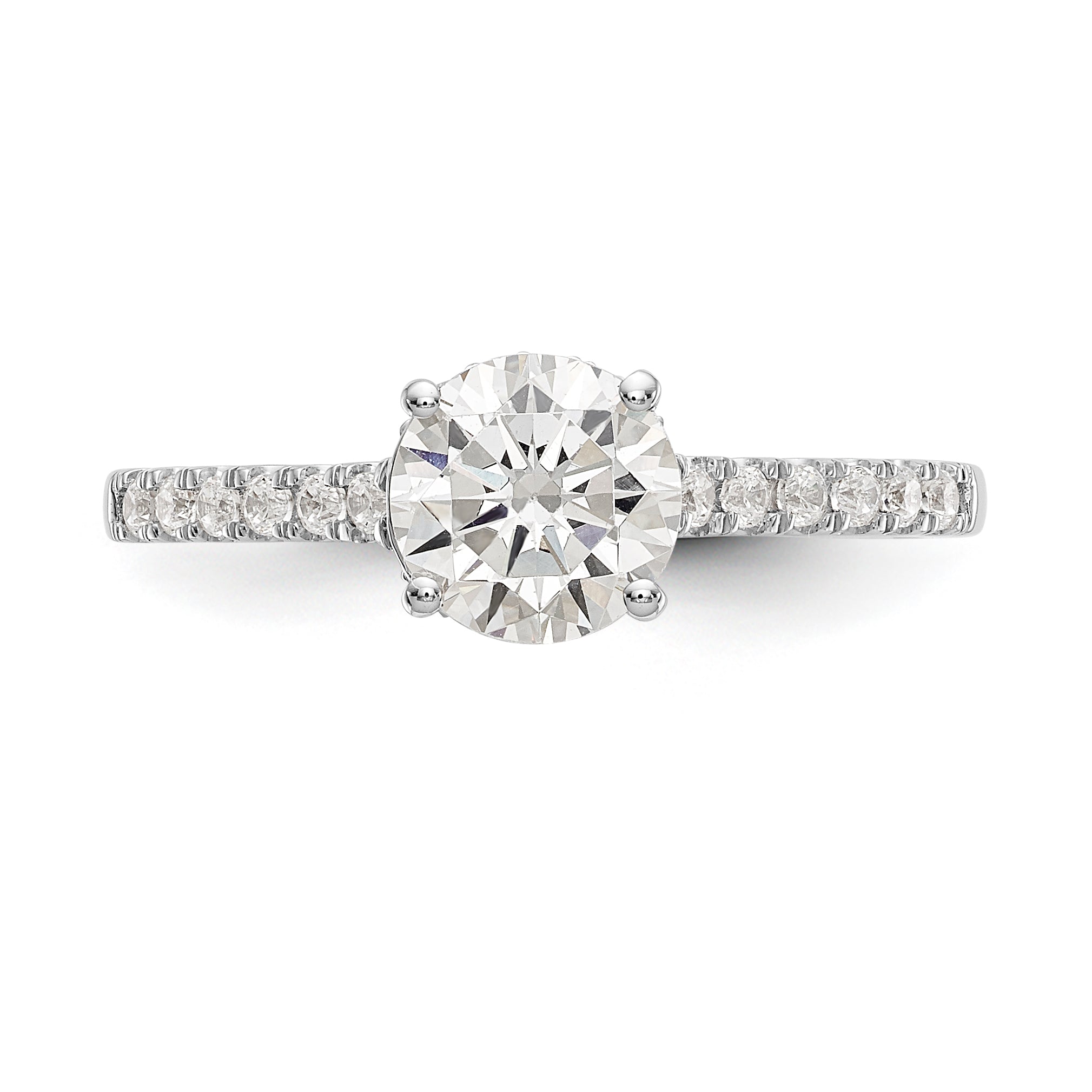 14K White Gold Simulated Diamond Engagement Ring