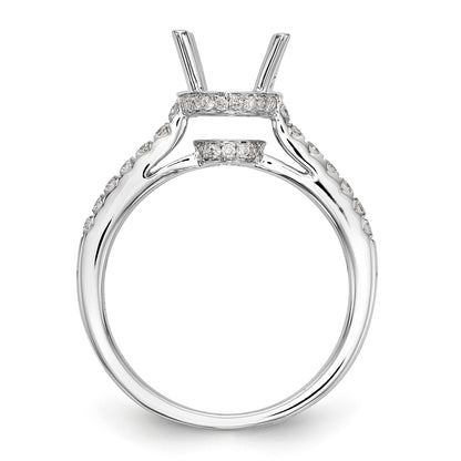 14K White Gold Simulated Diamond Engagement Ring