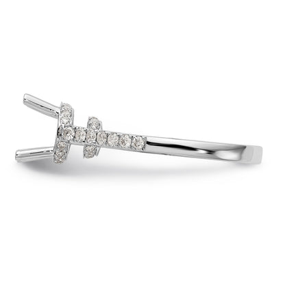 14K White Gold Simulated Diamond Engagement Ring