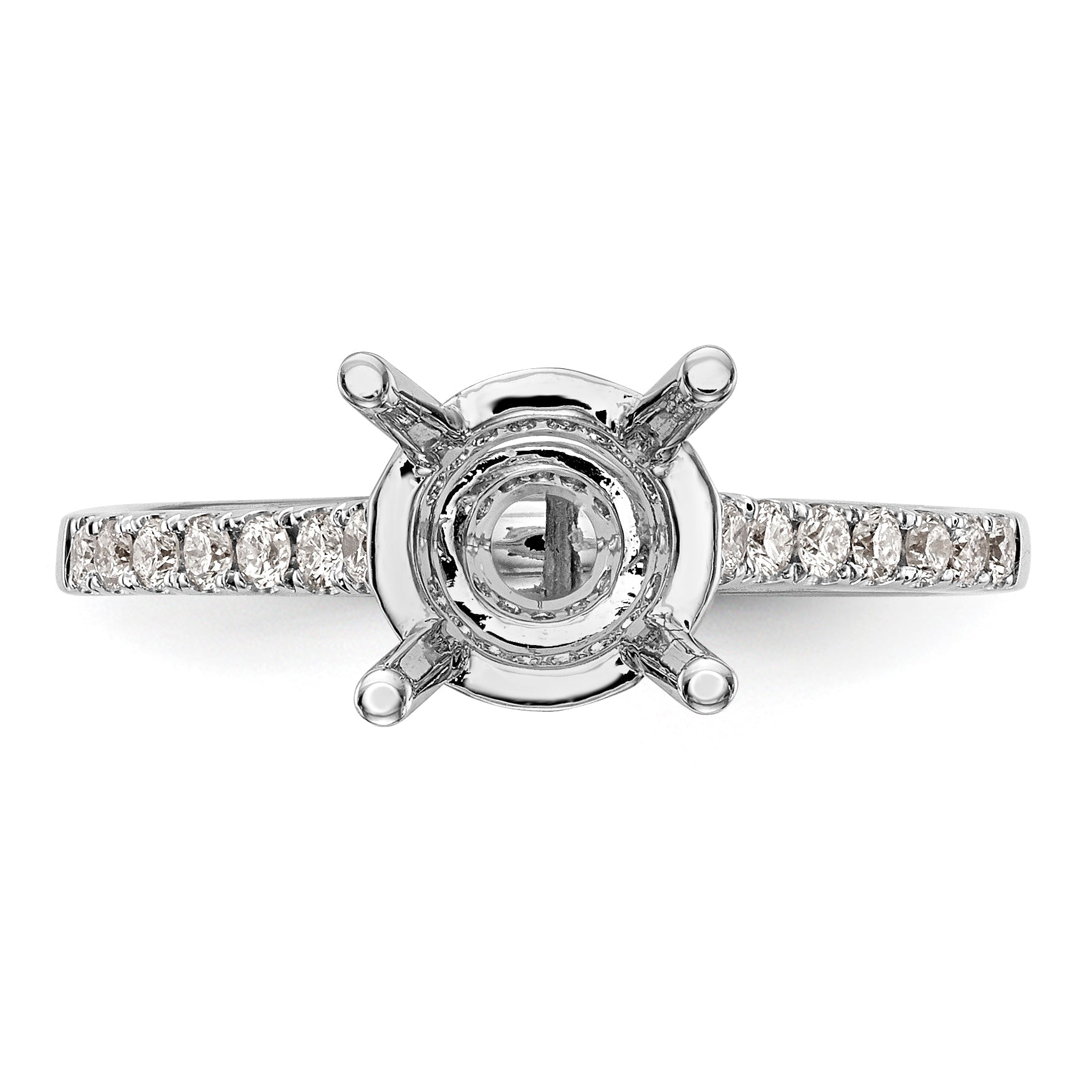 14K White Gold Simulated Diamond Engagement Ring