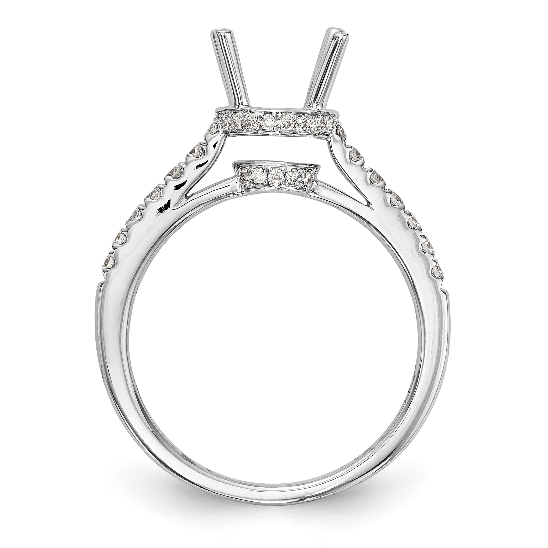 14K White Gold Simulated Diamond Engagement Ring