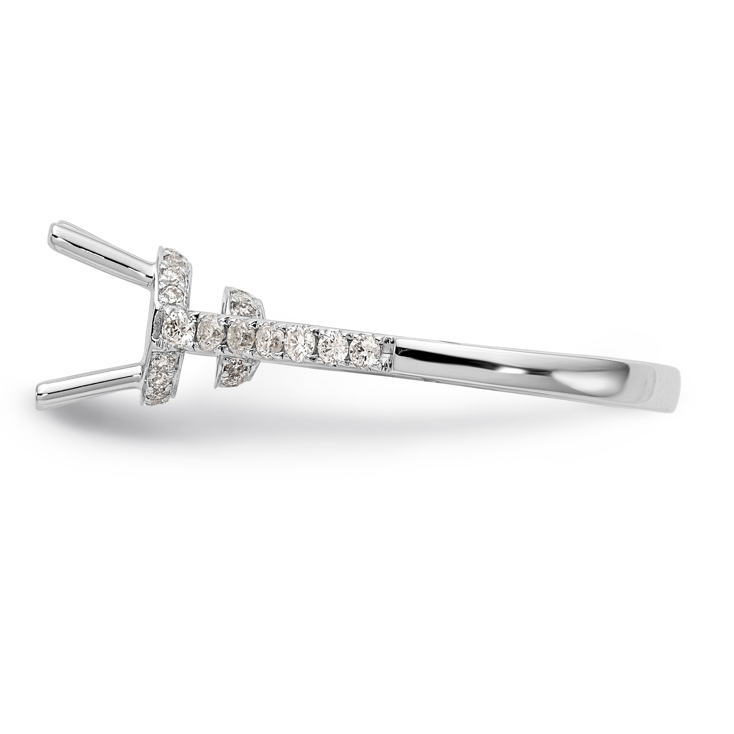 14K White Gold Simulated Diamond Engagement Ring