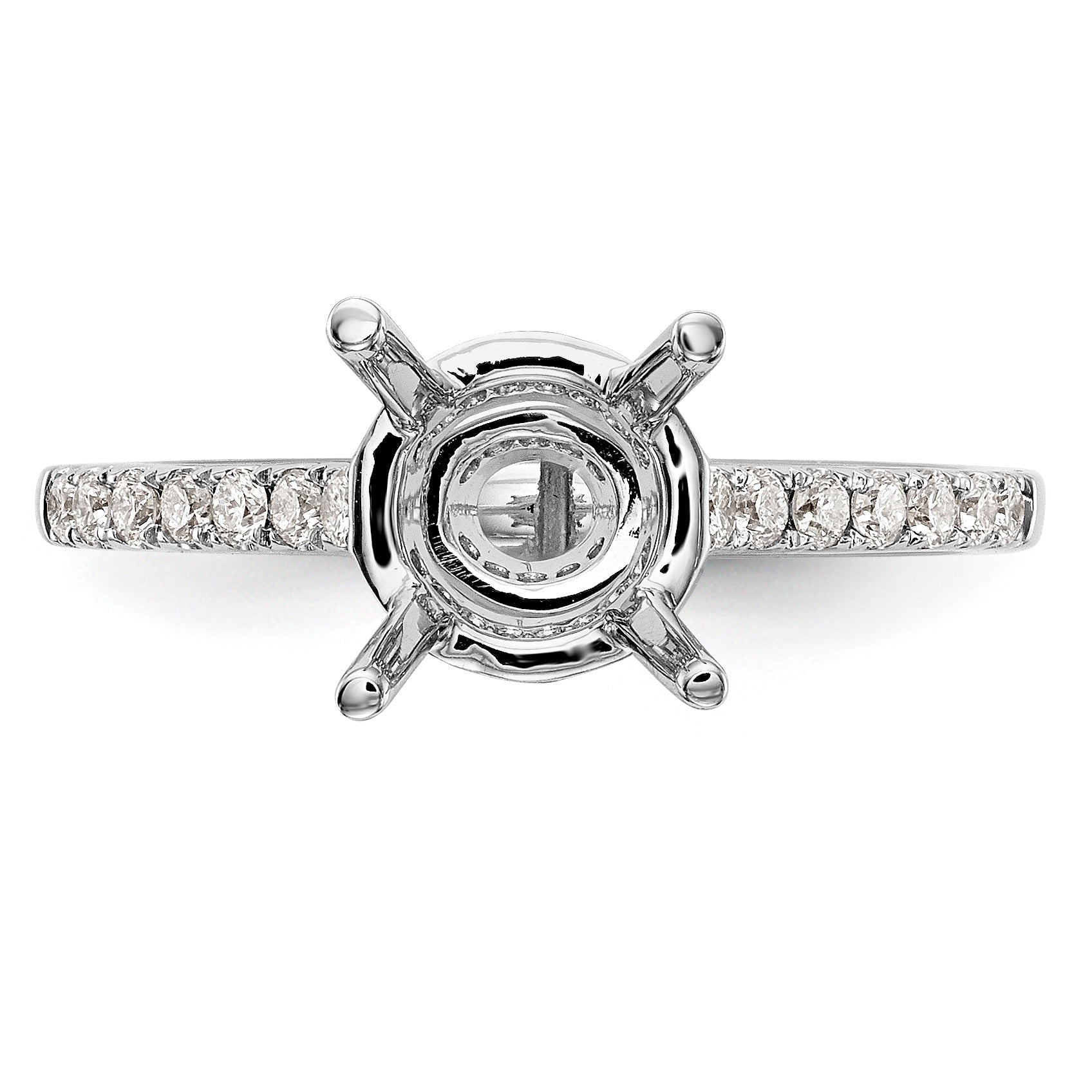 14K White Gold Simulated Diamond Engagement Ring
