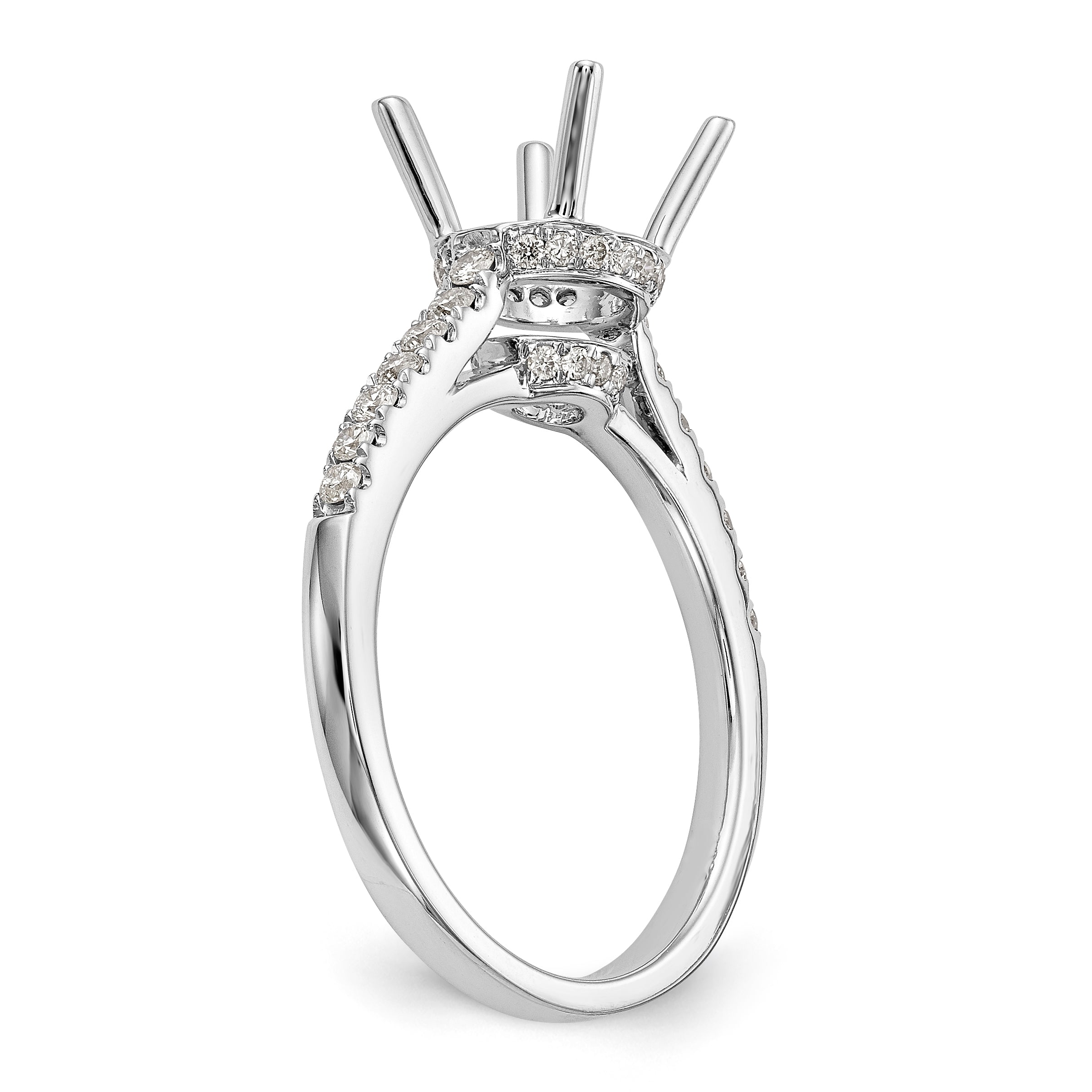 14K White Gold Simulated Diamond Engagement Ring
