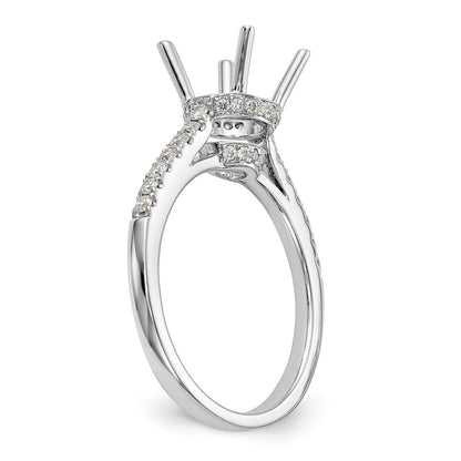 14K White Gold Simulated Diamond Engagement Ring