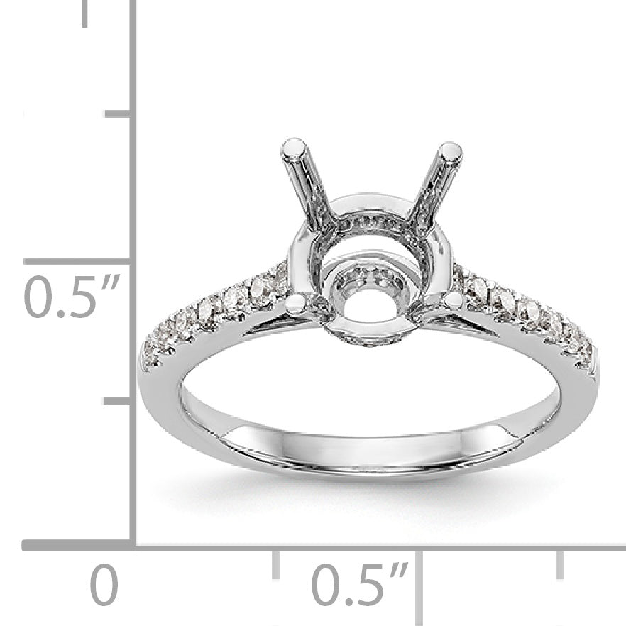 14K White Gold Simulated Diamond Engagement Ring