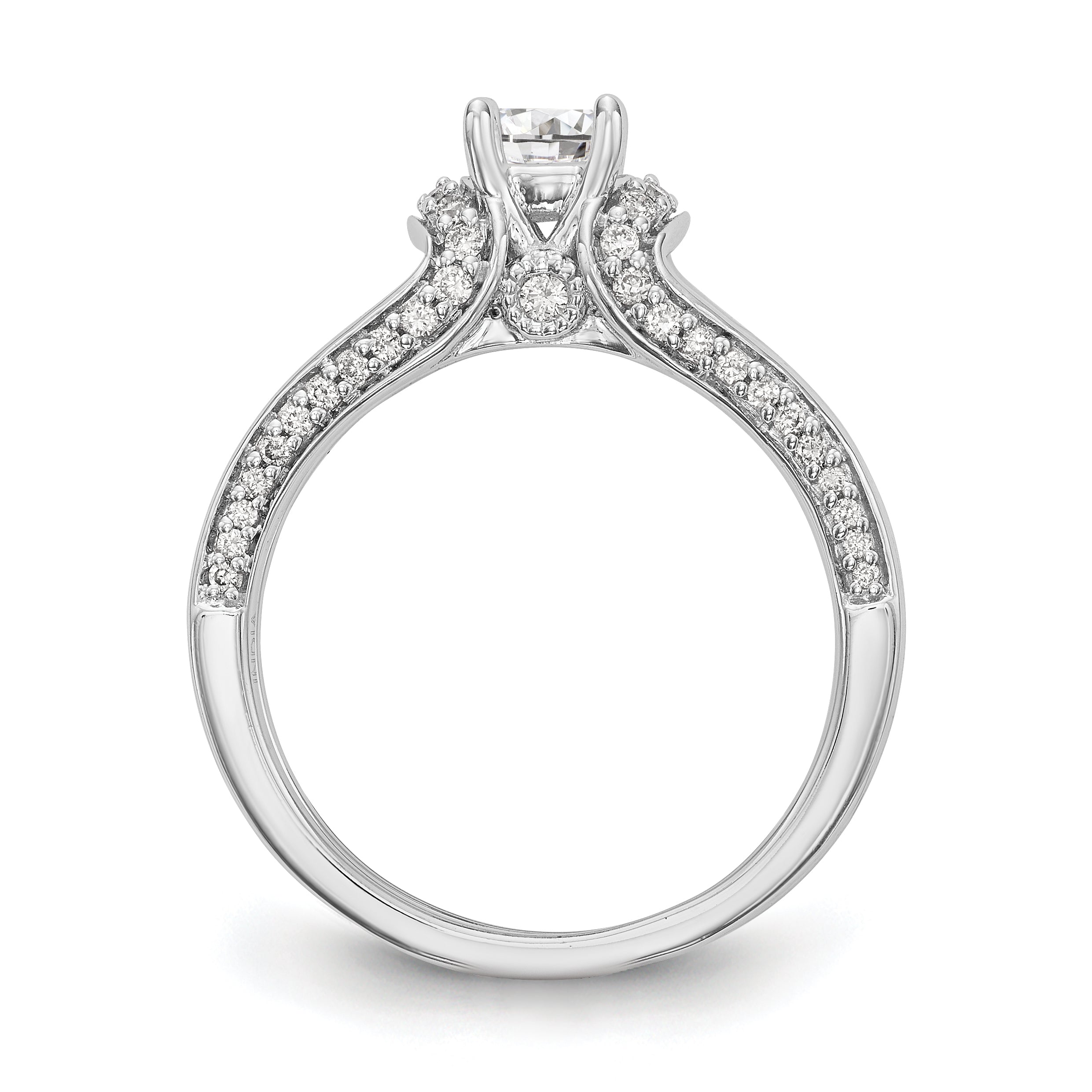 14K White Gold Simulated Diamond Engagement Ring