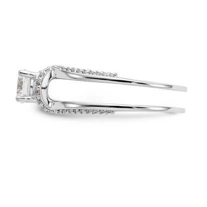 14K White Gold Simulated Diamond Engagement Ring