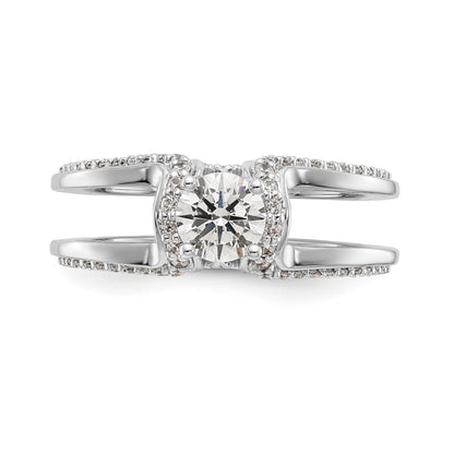 14K White Gold Simulated Diamond Engagement Ring