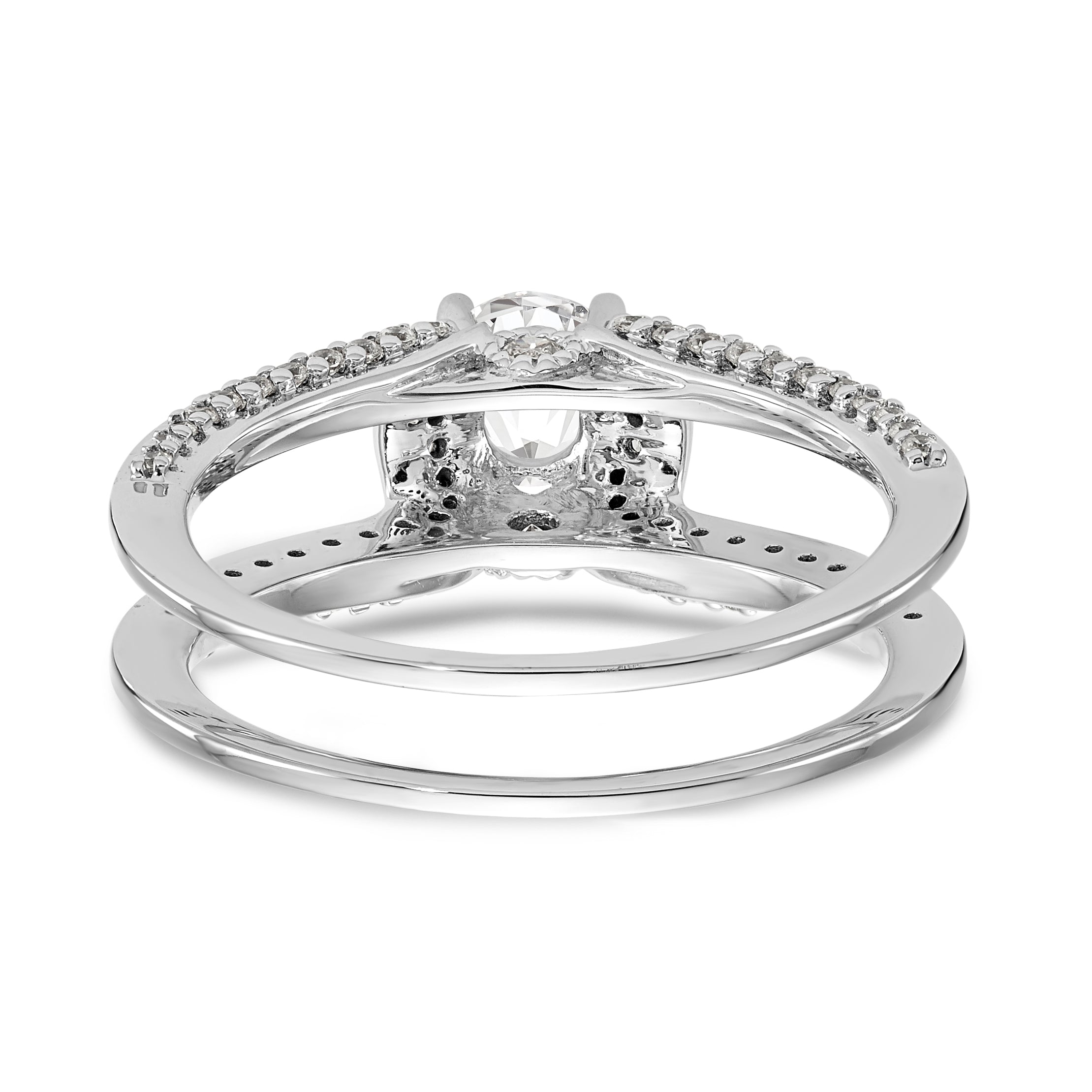 14K White Gold Simulated Diamond Engagement Ring