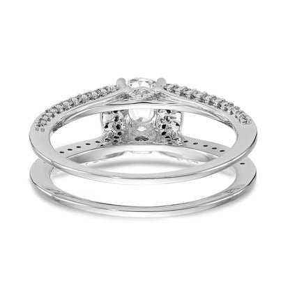 14K White Gold Simulated Diamond Engagement Ring