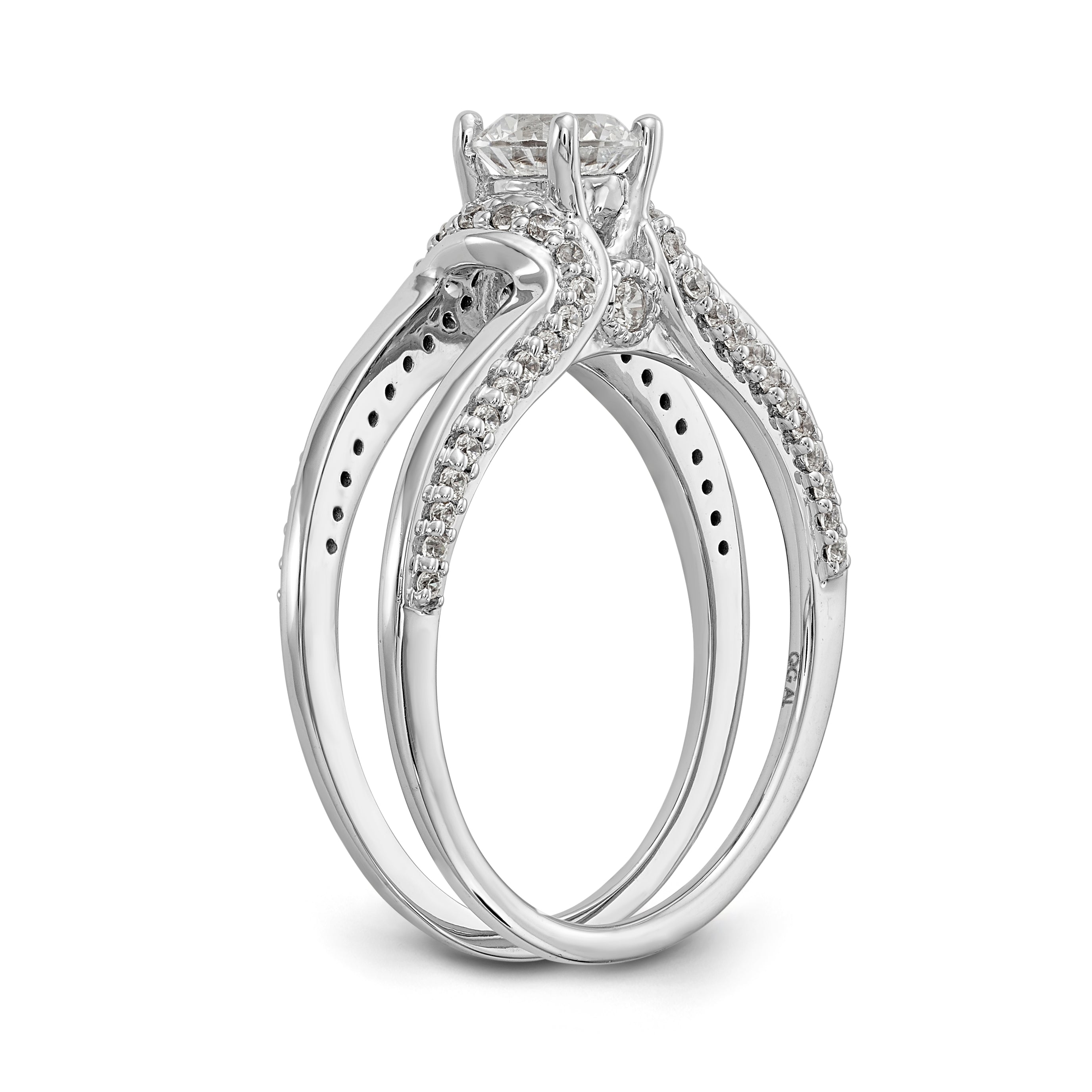 14K White Gold Simulated Diamond Engagement Ring