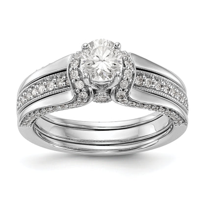 14K White Gold Simulated Diamond Engagement Ring
