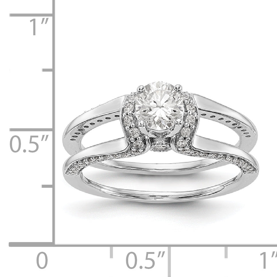 14K White Gold Simulated Diamond Engagement Ring