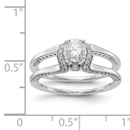 14K White Gold Simulated Diamond Engagement Ring