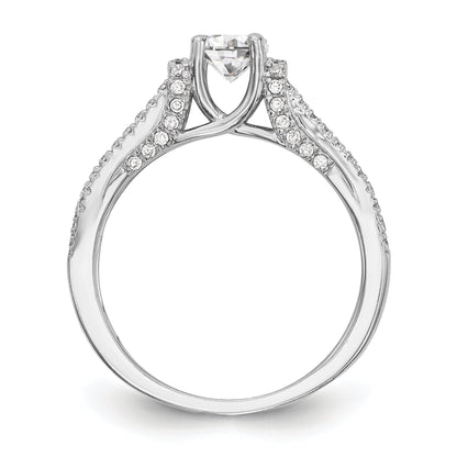 14K White Gold Simulated Diamond Engagement Ring