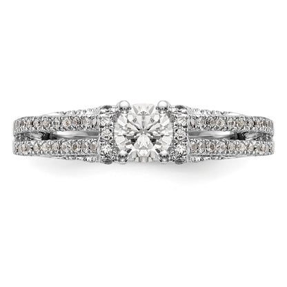 14K White Gold Simulated Diamond Engagement Ring