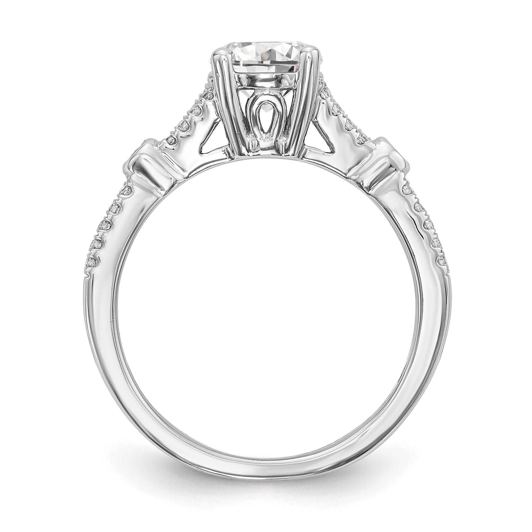 14K White Gold Simulated Diamond Engagement Ring