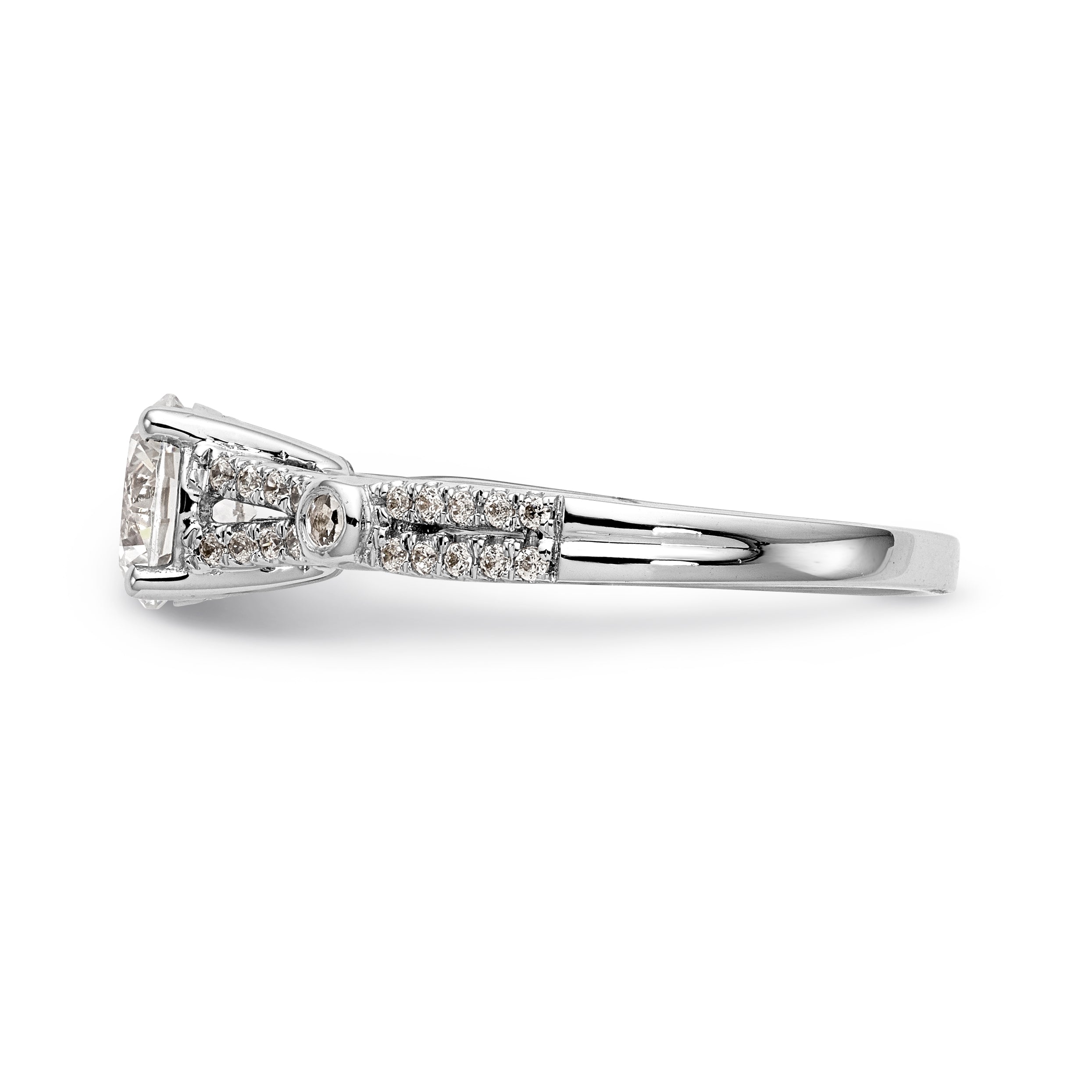 14K White Gold Simulated Diamond Engagement Ring