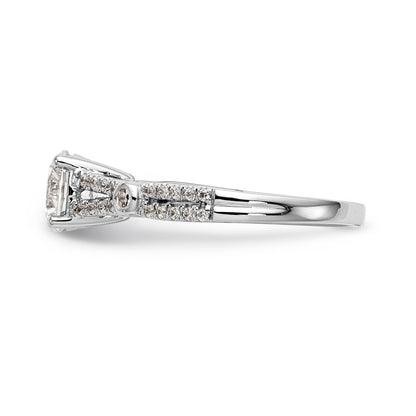 14K White Gold Simulated Diamond Engagement Ring
