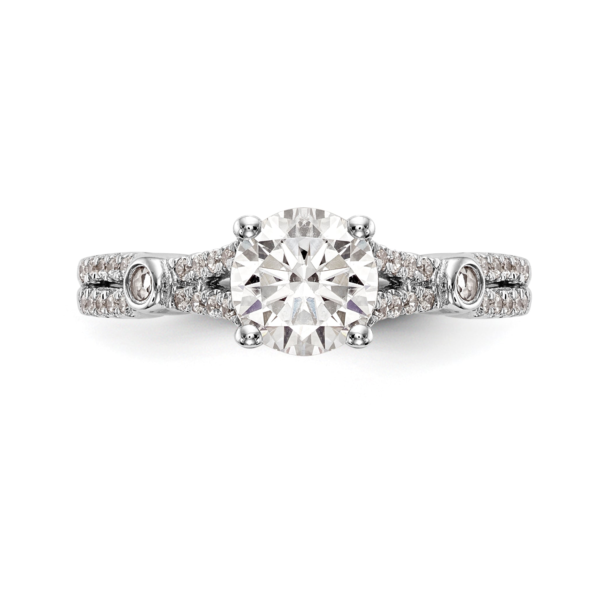 14K White Gold Simulated Diamond Engagement Ring