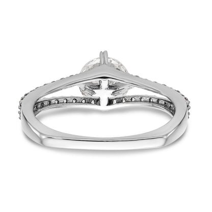 14K White Gold Simulated Diamond Engagement Ring