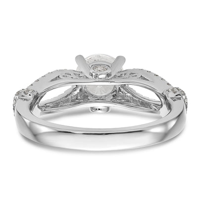 14K White Gold Simulated Diamond Engagement Ring