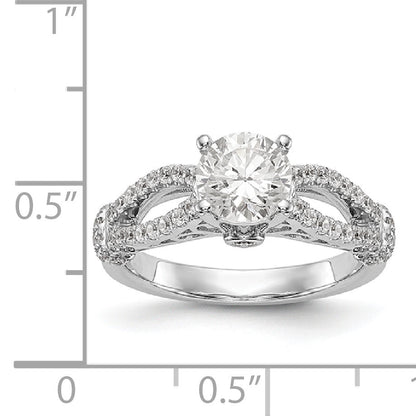 14K White Gold Simulated Diamond Engagement Ring