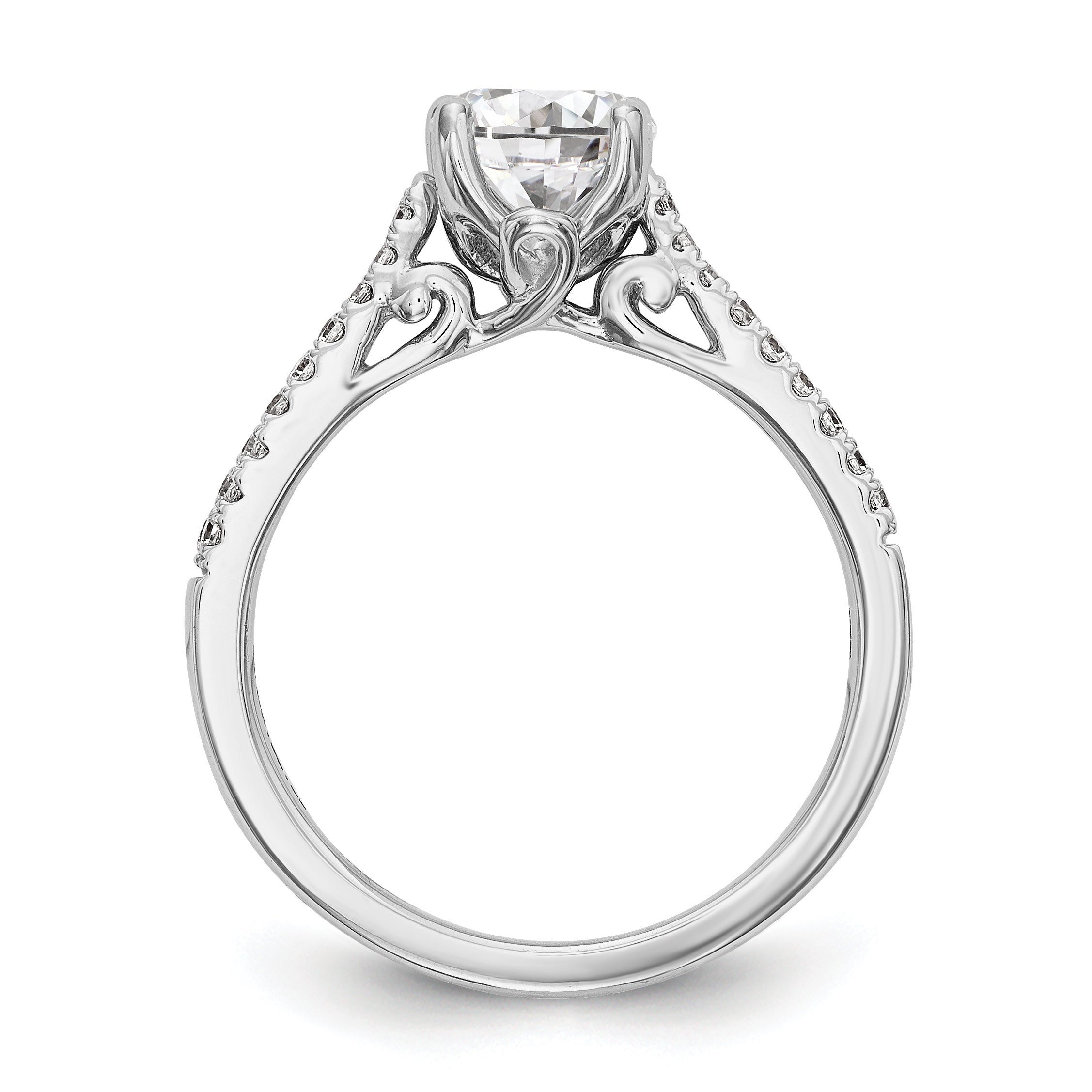 14K White Gold Simulated Diamond Engagement Ring
