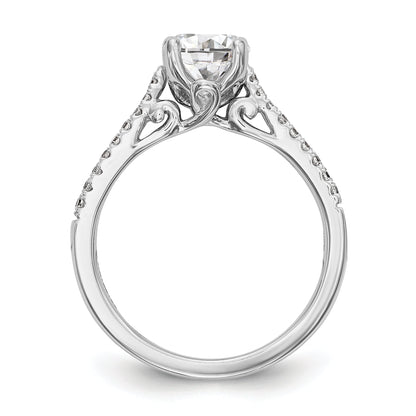 14K White Gold Simulated Diamond Engagement Ring