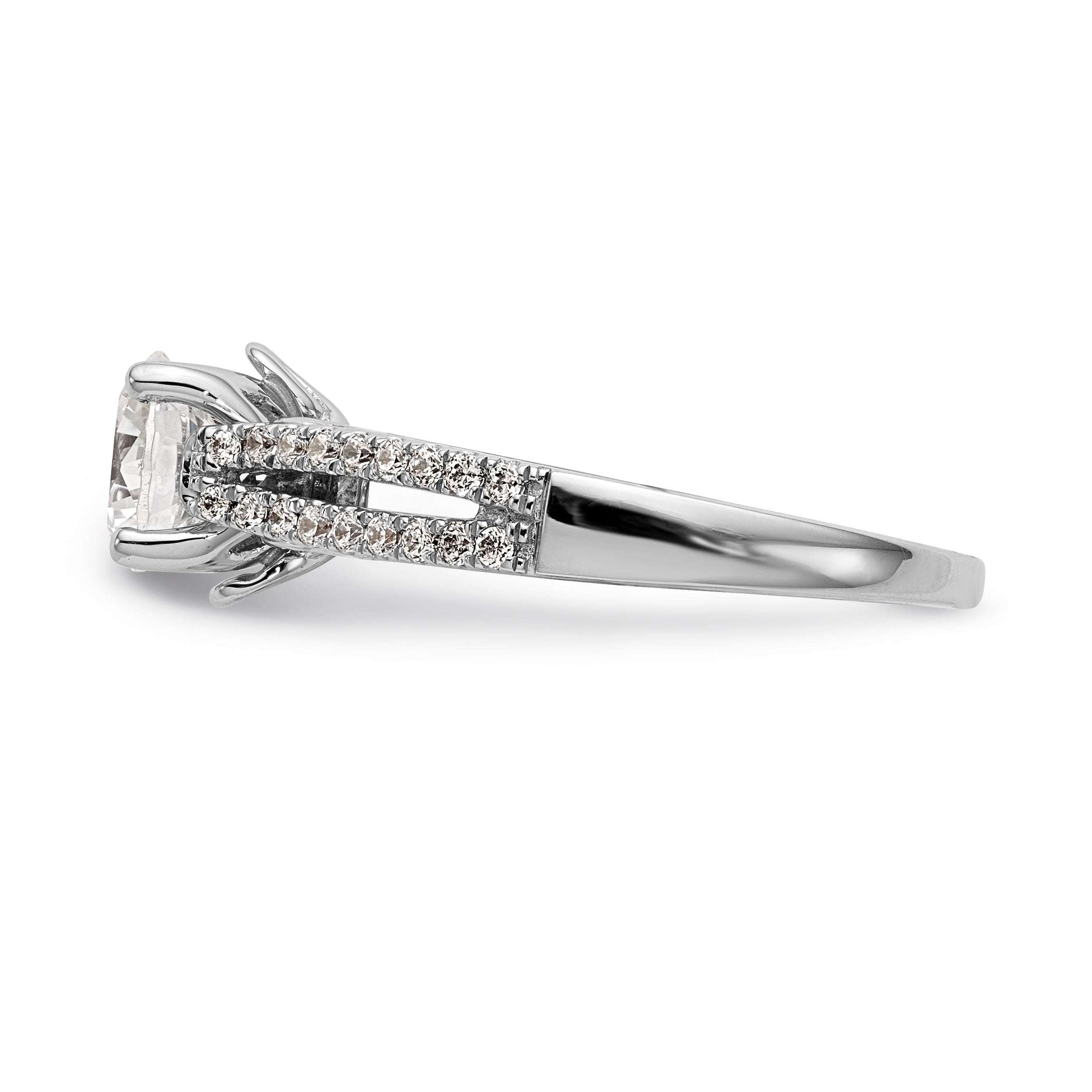 14K White Gold Simulated Diamond Engagement Ring